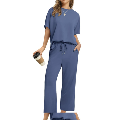 💕 Damen lässiges Set aus Top und Hose
