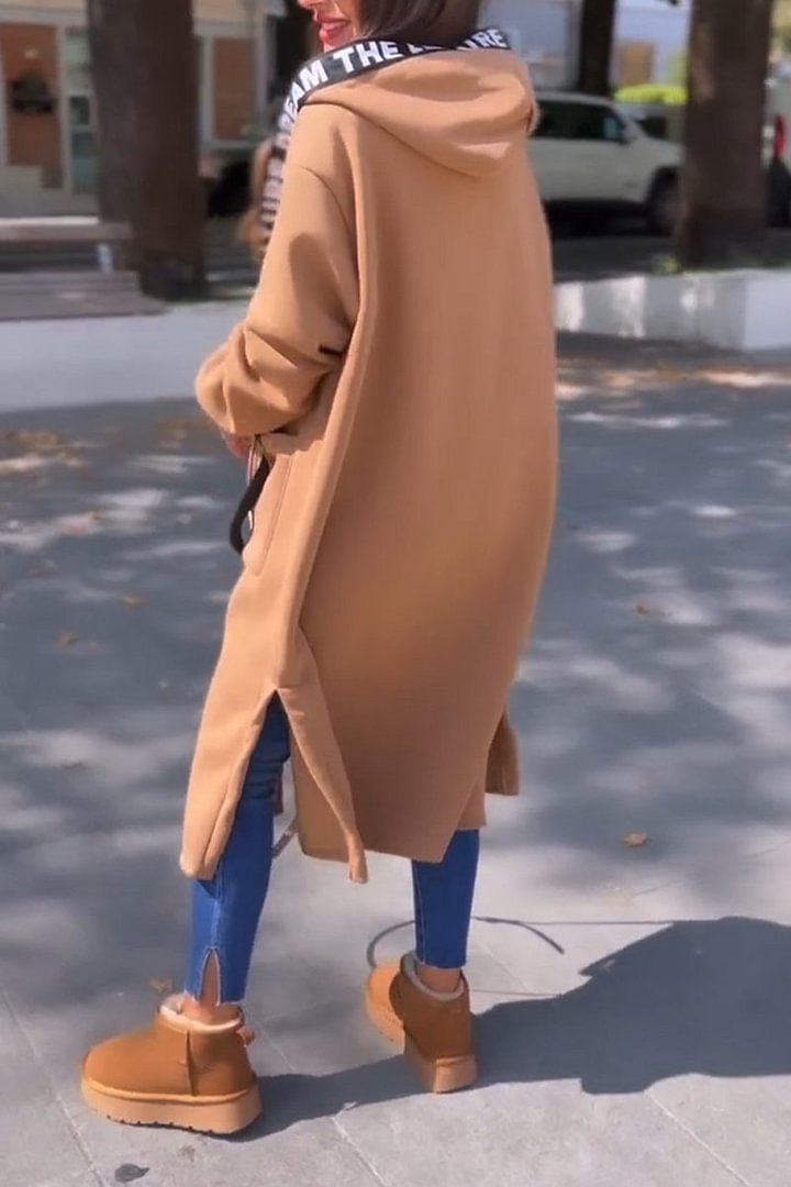 🍂Damen langer Mantel mit Kapuze