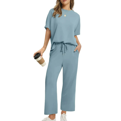 💕 Damen lässiges Set aus Top und Hose