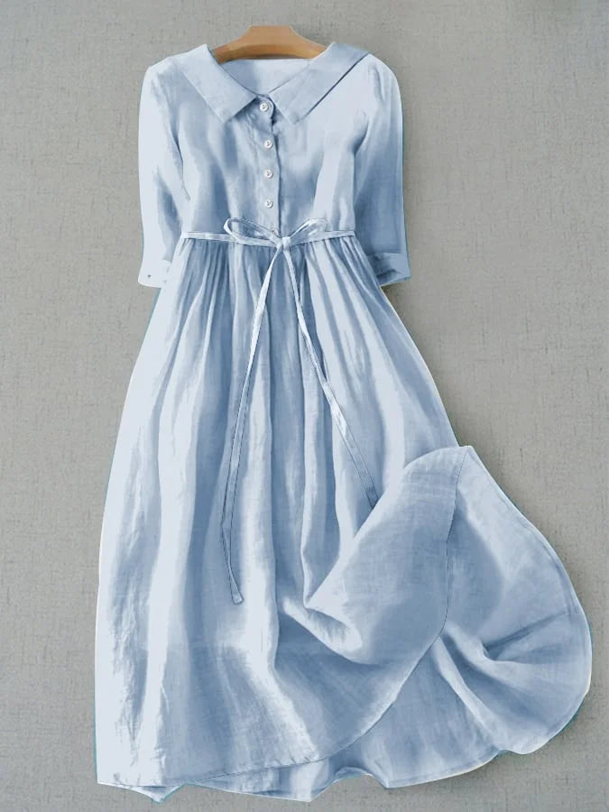 Lux - Elegantes Kurzarmkleid mit Taillenschnürung