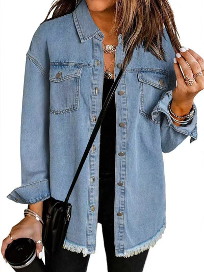 Jolien I Langärmlige Denimjacke Mit Taschen