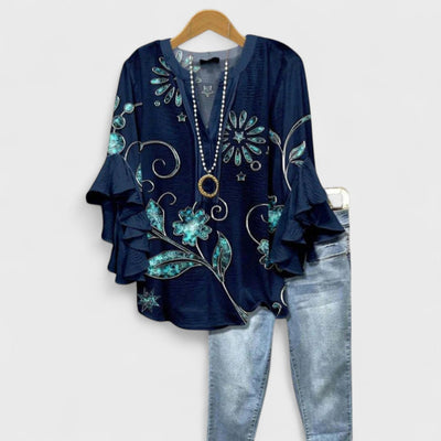 Isabella - Bluse mit eleganten Blumen