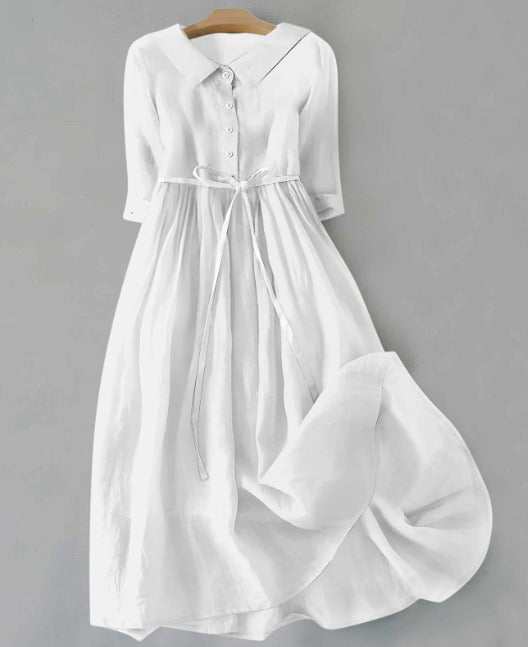 Lux - Elegantes Kurzarmkleid mit Taillenschnürung