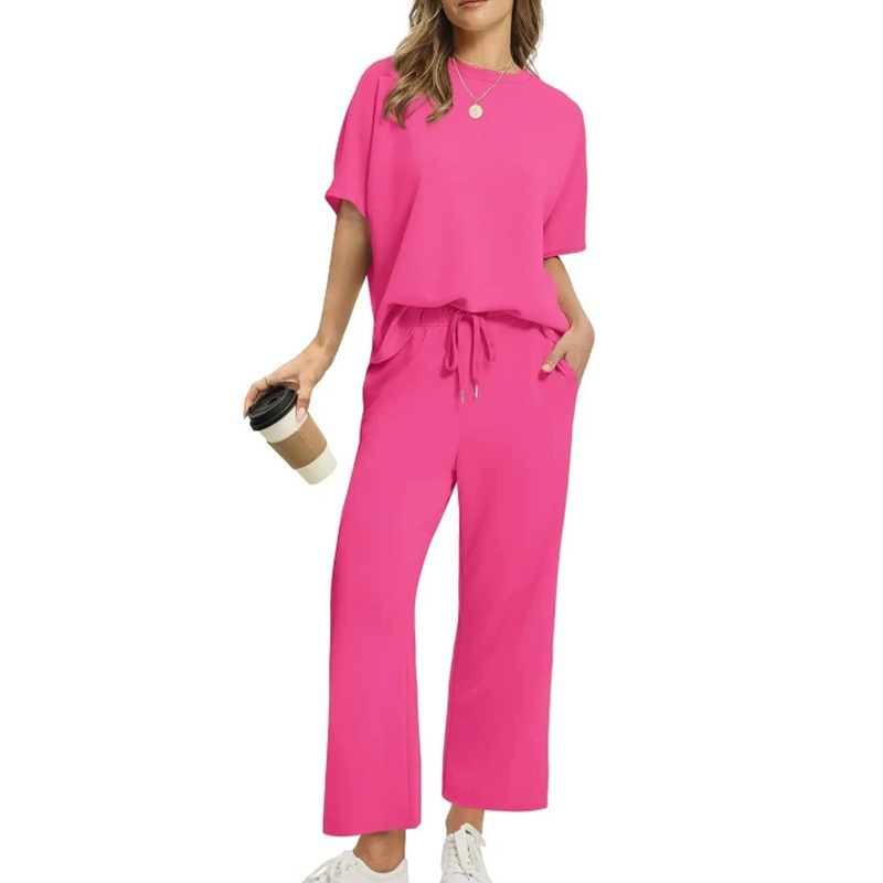💕 Damen lässiges Set aus Top und Hose