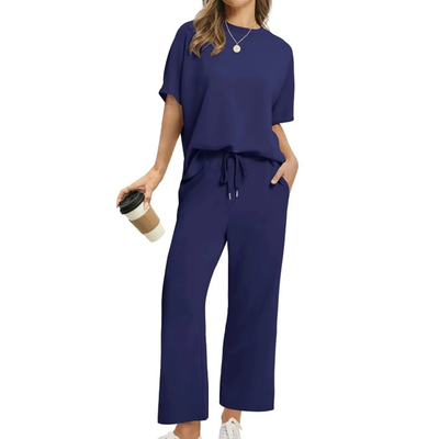 💕 Damen lässiges Set aus Top und Hose