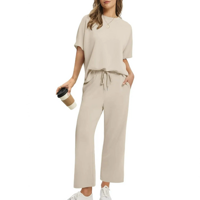 💕 Damen lässiges Set aus Top und Hose