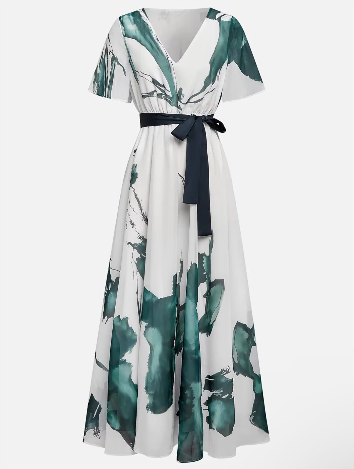 Nayla™ | Lange Robe mit Aquarellmuster